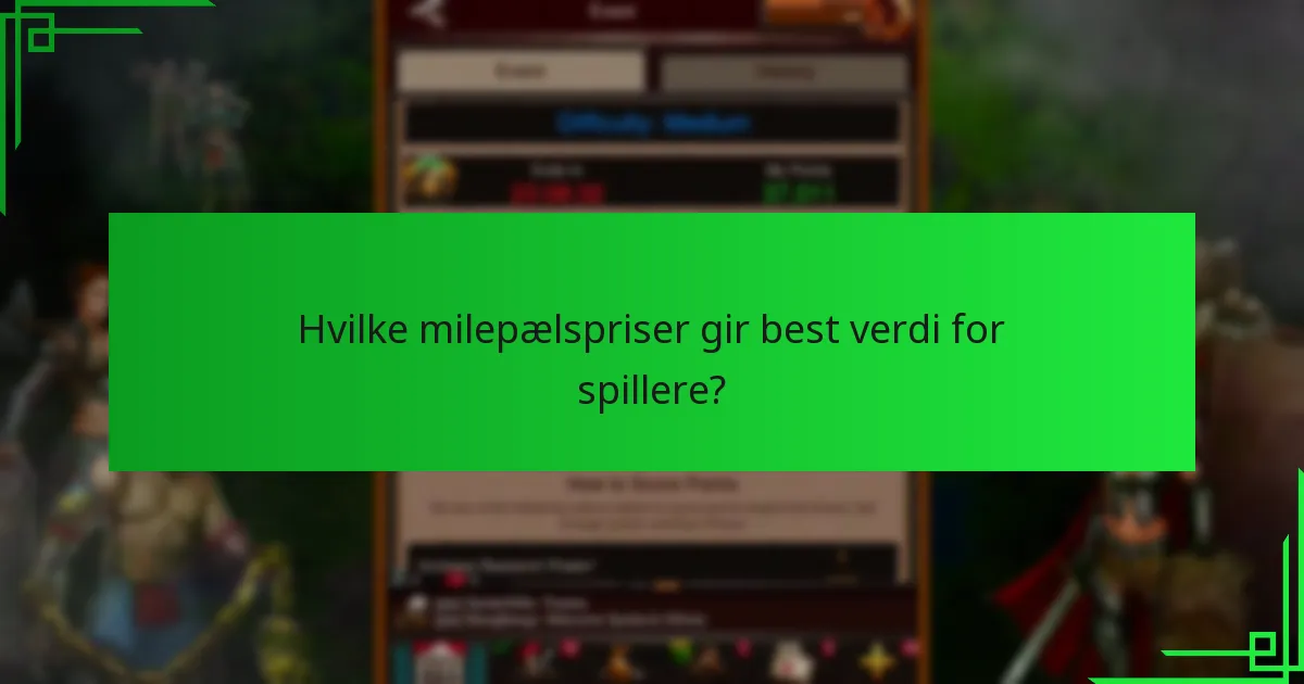 Hvilke milepælspriser gir best verdi for spillere?